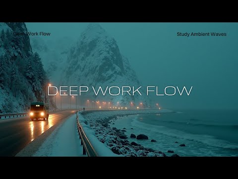 Winter Coast Deep Focus Music - Snowy Road & Ocean Waves for Max Office Productivity