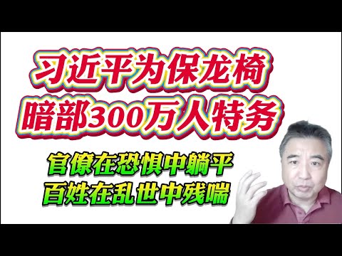 翟山鹰：习近平为保龙椅暗部300万人特务。官僚在恐惧中躺平，百姓在乱世中残喘！