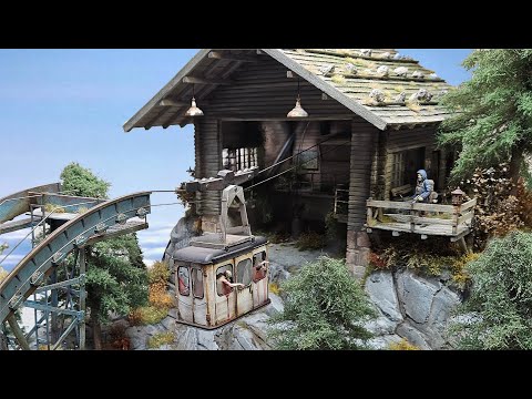 Zombie Cable Car - Mountain Station Diorama scale 1:35 / Zombie Seilbahn Diorama