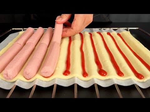 Appetizer in 5 minutes! Just puff pastry and sausages