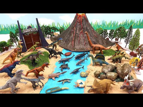DIY Dinosaur Volcano Island - Dinosaur Lego Transformer Real Dinos. Volcano Eruption 공룡 화산