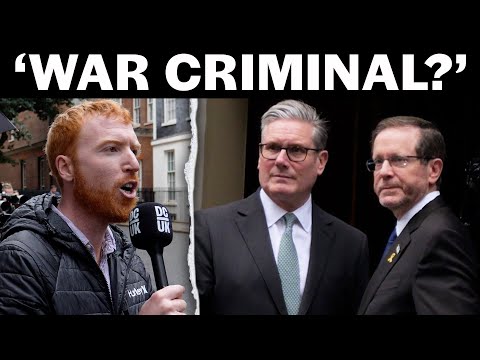 We asked Israel's president if he's a war criminal in front of Starmer