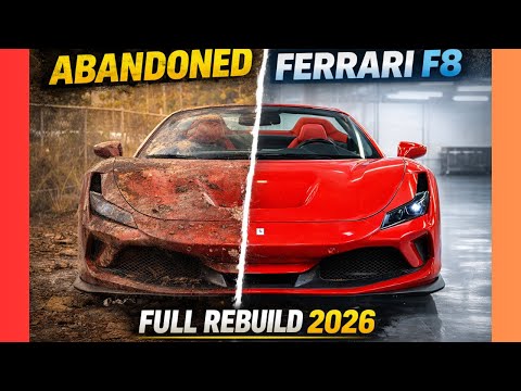 ASMR Car Full Rebuild of Red Ferrari F8 Spider 2022 from Abandoned Condition to Looking New in 2026.