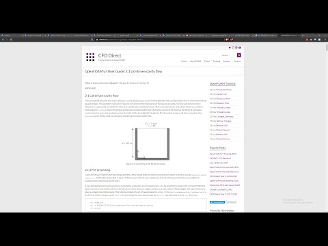 OpenFOAM Tutorial 2.1: Lid driven cavity flow