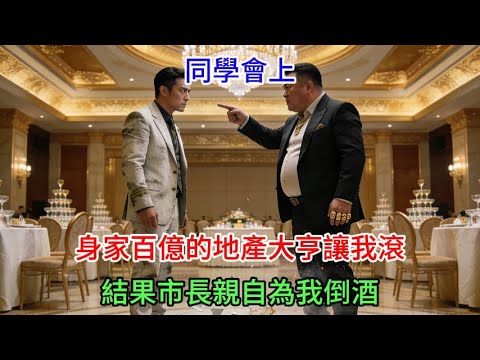 同學會上，身家百億的地產大亨讓我滾，結果市長親自為我倒酒！全場嚇癱！#故事分享 #故事頻道 #奇聞故事 #情感 #分享
