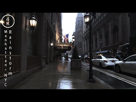NYC Rainstorm in New York - Midtown Manhattan 4K