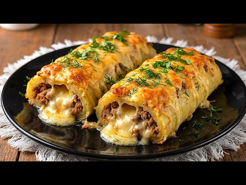 BESTES Kartoffelroulade mit Hackfleisch und Käse! – Nur 15 Minuten!