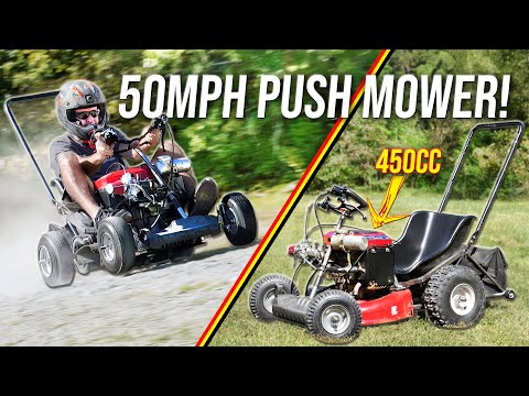 We Built the World's Fastest Push Lawn Mower (450cc Twin Cylinder!)