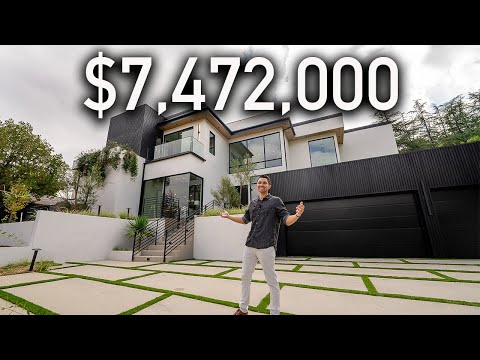 Inside a $7,472,000 Encino Modern Mansion with a Basketball Court!
