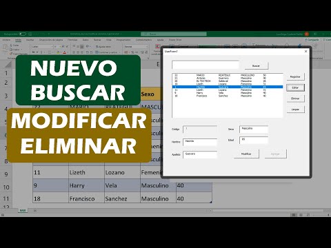Formulario en VBA Excel (Nuevo, Modificar, Buscar, Eliminar, Limpiar)