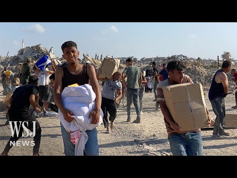Chaos Erupts in Gaza as Palestinians Storm New Relief Center | WSJ News