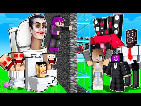 ماين كرافت تحدي بناء افضل عائلة شتبي دوب يس ضد عائلة رأس التلفاز ضد سمسمة..!🔥😱