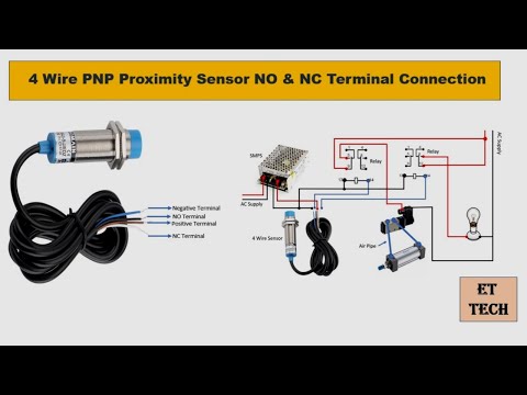 4 Wire PNP Proximity Sensor NO & NC Terminal Connection | 4 wire Sensor Connection Diagram