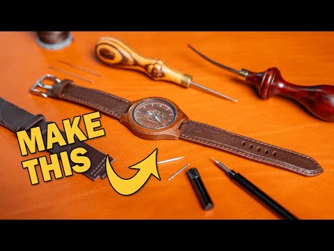 Make A Raised Leather Watch Strap // Be The Maker // Leathercraft Tutorial