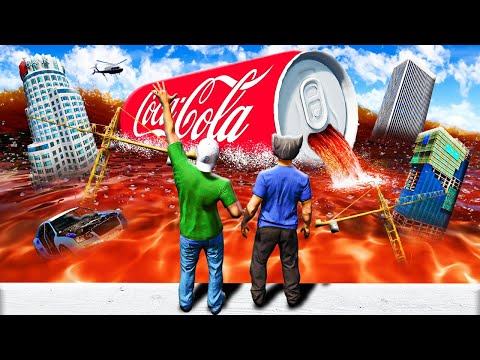 ВЫЖИВАНИЕ С МУРКОЙ В ОГРОМНОМ ЦУНАМИ ИЗ КОКА КОЛЫ! КАК ПЕРЕЖИТЬ КОНЕЦ СВЕТА 🌴 ГТА 5 МОДЫ РАЙЛЮХА