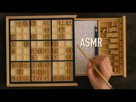 😴 ASMR - (1+ Hour) Wooden puzzle - Sudoku (7)- Clicky Whispers