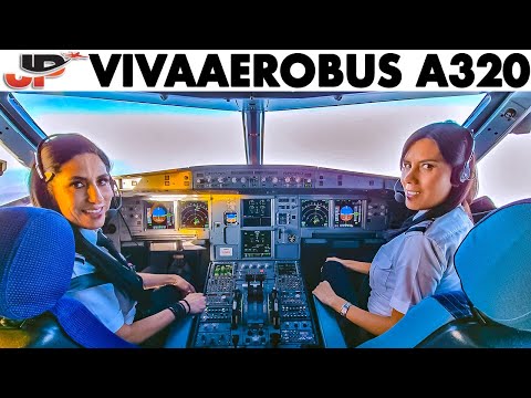 VivaAerobus Airbus A320 Cockpit "Girl Power"