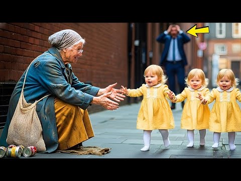 Les triplées du millionnaire ne parlaient pas…jusqu’à ce que la pauvre vieille sans-abri change tout