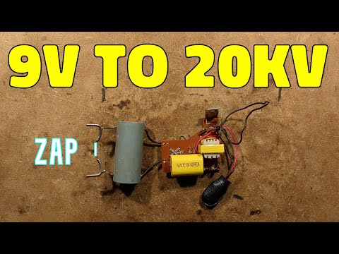 How a stungun creates 20kV from a 9V battery