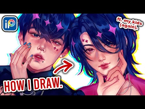 My DRAWING PROCESS in IBISPAINT | Sketch to Render