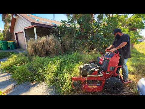 I Accidentally Caught the yard on FIRE While Mowing because it was so OVERGROWN