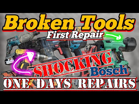 Repairing 1 whole shelf of broken Power Tools in one day. Plus the first faulty Hikoki.