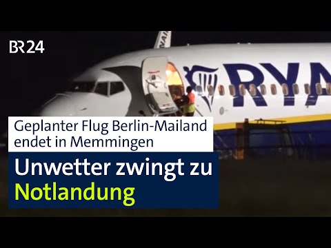 Unwetter zwingt Ryanair-Pilot zu Notlandung auf dem Allgäu Airport in Memmingen | Abendschau | BR24