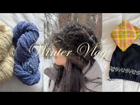 embracing winter by creating ⋆⁺₊❅。(a fiber artist vlog)