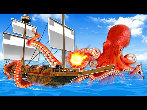 KRAKEN vs PIRATE SHIP BATTLE! (Stormworks)