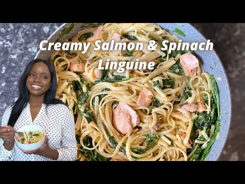 Creamy Salmon & Spinach Linguine | Quick & Simple Pasta Dish | Easy Recipe