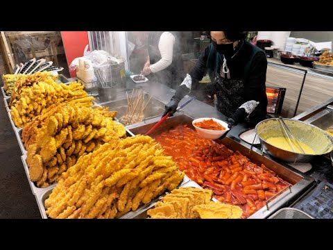생생한 현장! Top50 대한민국 시장 떡볶이, 순대, 튀김, 어묵  모음 /Top50 tteokbokki and fried foods in the best market Korea