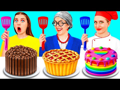 Eu vs Minha Vó No Desafio De Culinária | Batalha de Cozinha com Comida por BaRaDa Challenge