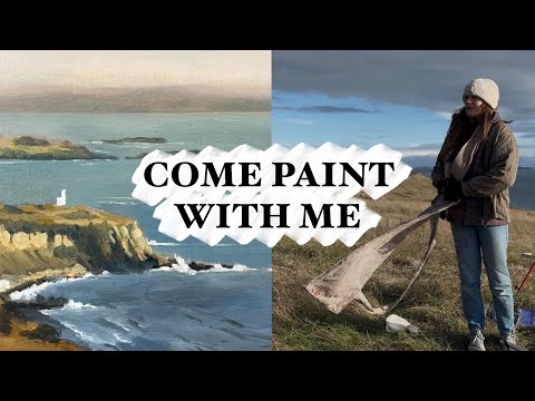 COME PAINT WITH ME // en plein air, beautiful windy day at the beach, speed paint