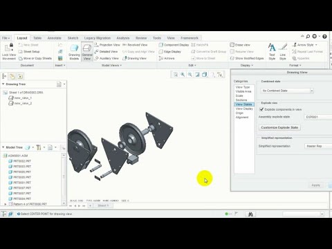 Creo Customised Exploded View in Drawing