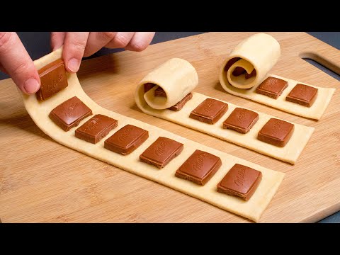 Do you have puff pastry and chocolate? Make this dessert in 10 minutes!