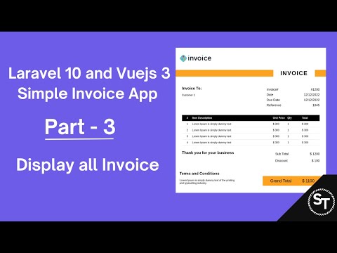 Laravel 10 and Vuejs 3 - Simple Invoice Application - Display all Invoice