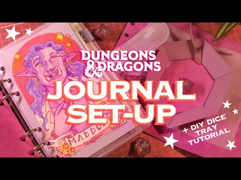 💜How I set up my D&D Journals + paper dice tray tutorial 👀🎲