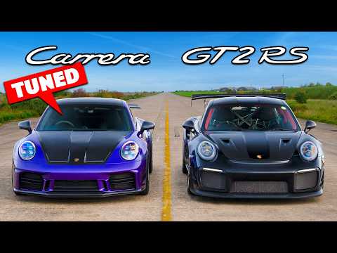 Porsche GT2 RS v TUNED 911 Carrera: DRAG RACE