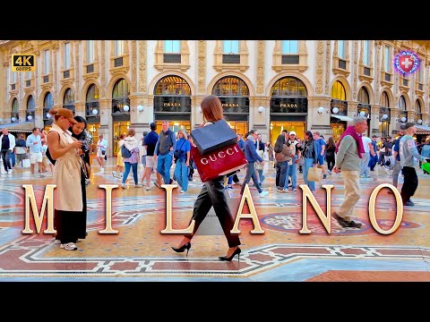 MILAN ITALY ✨ Fashion Quadrilateral 4K Luxury Shopping Walk to Galleria Vittorio Emanuele