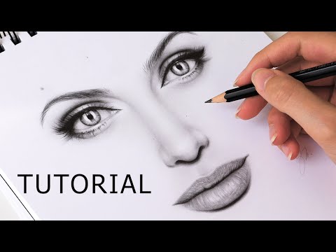 How to Draw Eyes, Nose and Lips (Mouth) - EASY TUTORIAL Step by Step