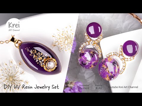【UVレジン】DIY 紫の花の魔法のコレクション〜♪ UV Resin The Magical Collection of Purple Flowers!!