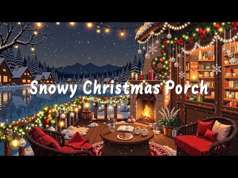 Snowy Christmas Porch | Smooth Lo-fi Jazz Beats to Study, Work, Relax