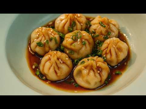 Chicken & Beef Dumplings Momo & Dim Sum Recipe Homemade Dumplings with Chili Oil & Dipping Sauce 🔥