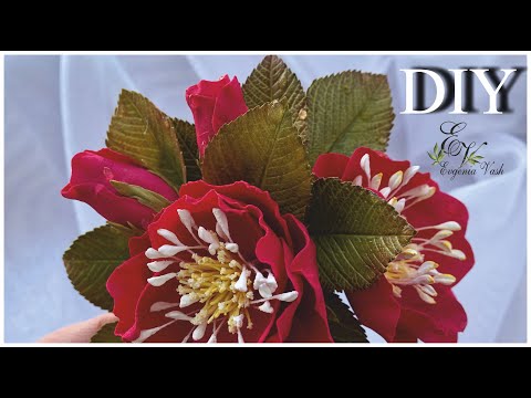 !!!Even a BEGINNER can handle it 🌺 wild ROSE 🌺 DIY 🌺how to make a branch of ROSE HIP FLOWERS 🌺 Ma...