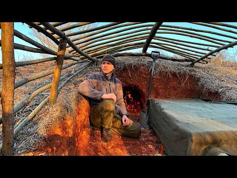 Building a Warm and Cozy Secret Shelter | House with a Stove | Secret Bushcraft Construction House