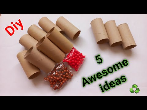 5 awesome ideas! see what I did with bead and toilet paper rolls - recycling ideas