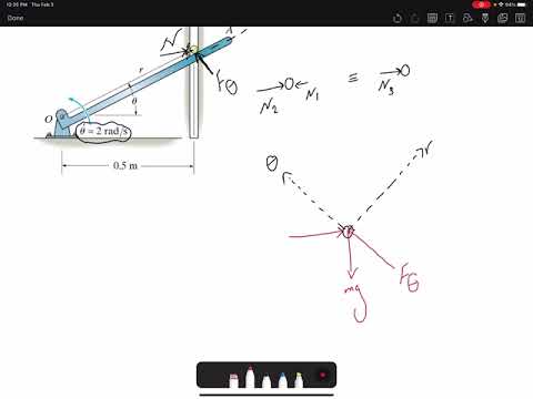 Problem 13-98: Kinetics of a particle example using polar coordinate