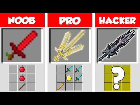 Minecraft NOOB vs PRO vs HACKER: SUPER SWORD CRAFTING CHALLENGE in Minecraft / Animation