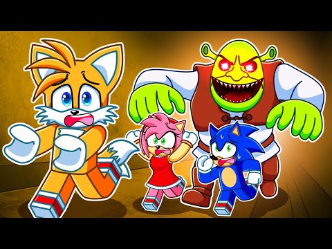 Escape SHREK BACKROOMS In Roblox With Sonic FRIENDS...