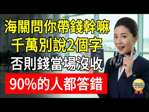 海關問你帶錢幹嘛？千萬別說2個字！否則錢當場沒收，90%的人都答錯！#過海關攻略 #帶現金出國 #海關申報 #洗錢風險 #出國探親 #旅遊攻略 #琳姐 #幸福百分百 #海關小黑屋
